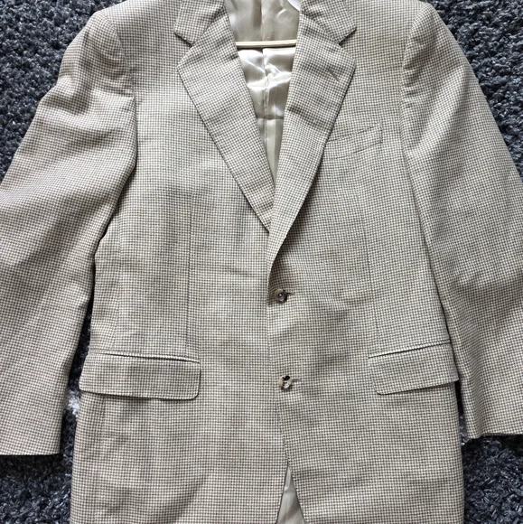 CANALI Italy Men's Blazer Size US 42L EU/IT 52 Houndstooth50% Silk/50%Cashmere